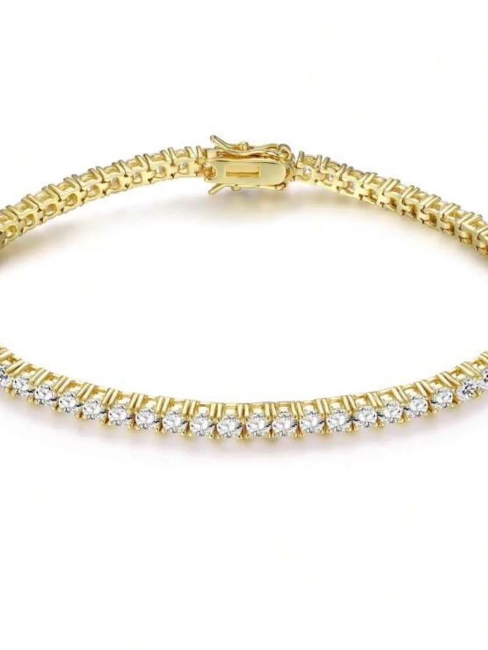18K Yellow Gold Plated Cubic Zirconia Tennis Bracelet